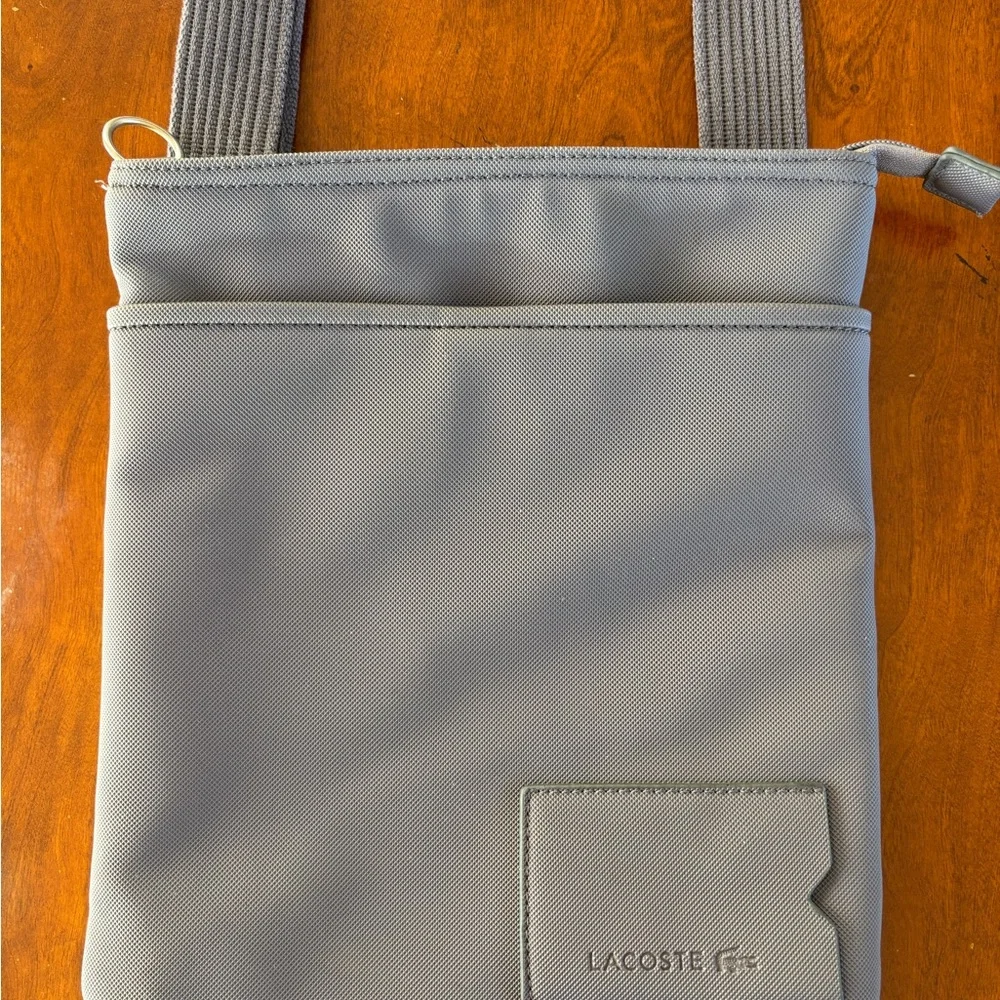 Lacoste Gray Messenger Bag Sleek Modern Design